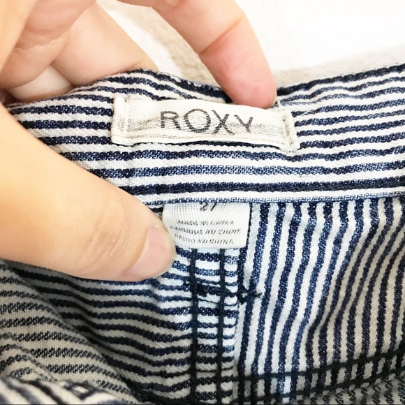 Roxy Striped Jean Patch Distressed Shorts - Picture 5 of 9